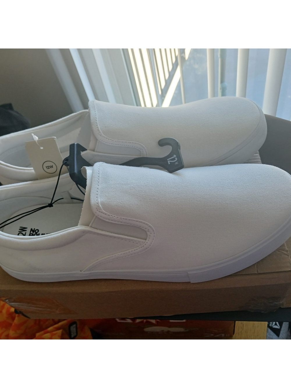 No Boundaries White Canvas Slip-On Loafers for Men